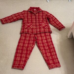Women's Red Plaid cotton Pajama Set for winter